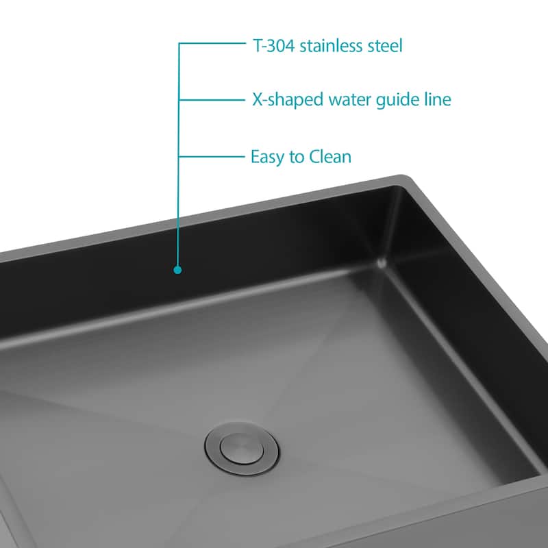 Stainless Steel Bathroom Sink with Pop Up Drain