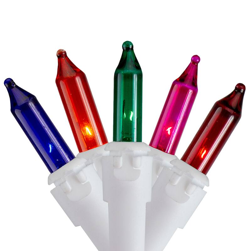 20ct Multi-Color Mini Christmas Lights 2.5" Spacing 5ft White Wire