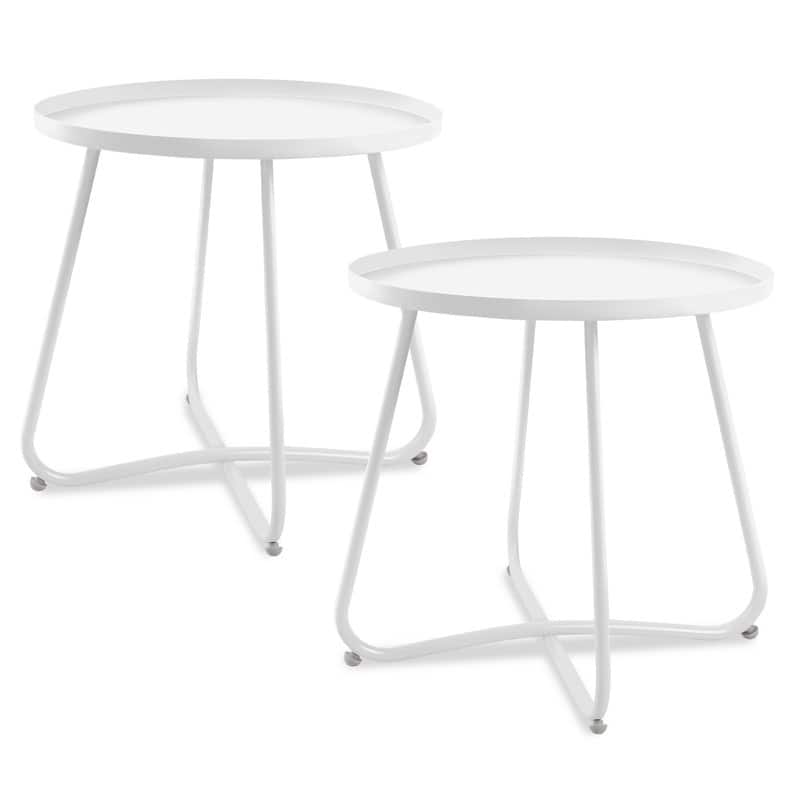 Outdoor Indoor End Table MetalW aterproof Round Side Table