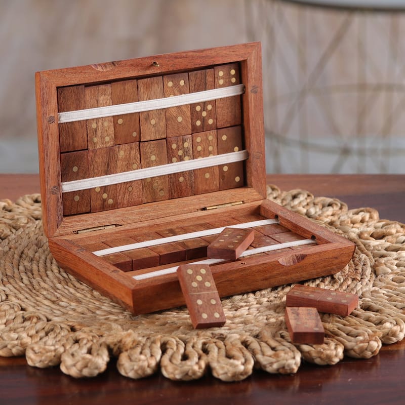 Novica Handmade Master Match Wood Domino Set
