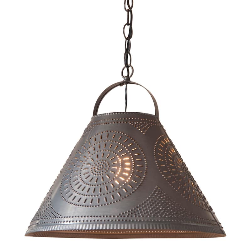 Homestead Shade Pendant Light With Chisel In Kettle Black 17 Inches - 14 X 17.5 X 17.5 inches