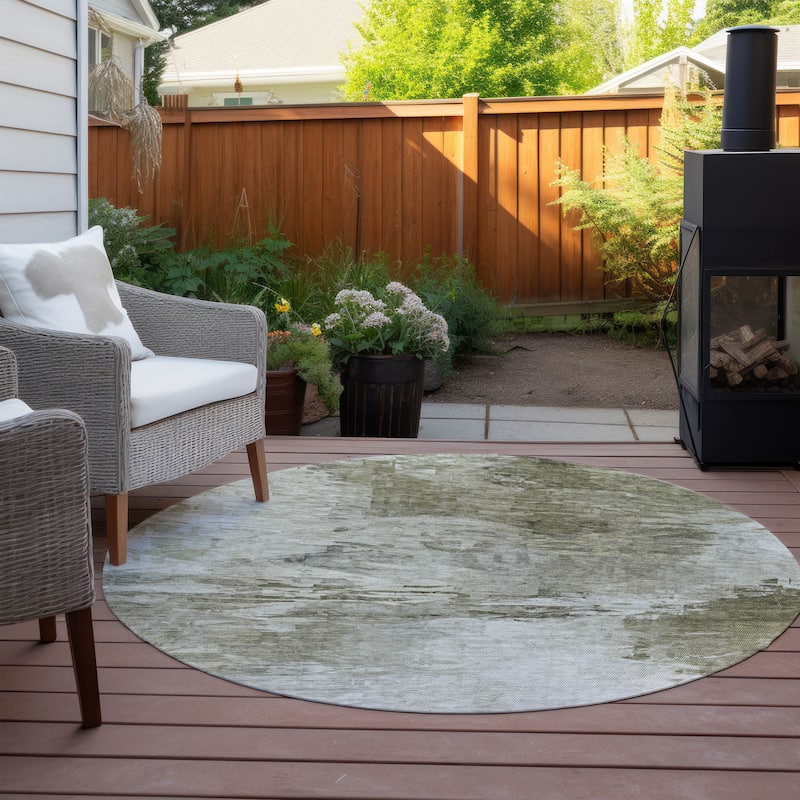 Machine Washable Indoor/ Outdoor Chantille Abstract Ombre Rug