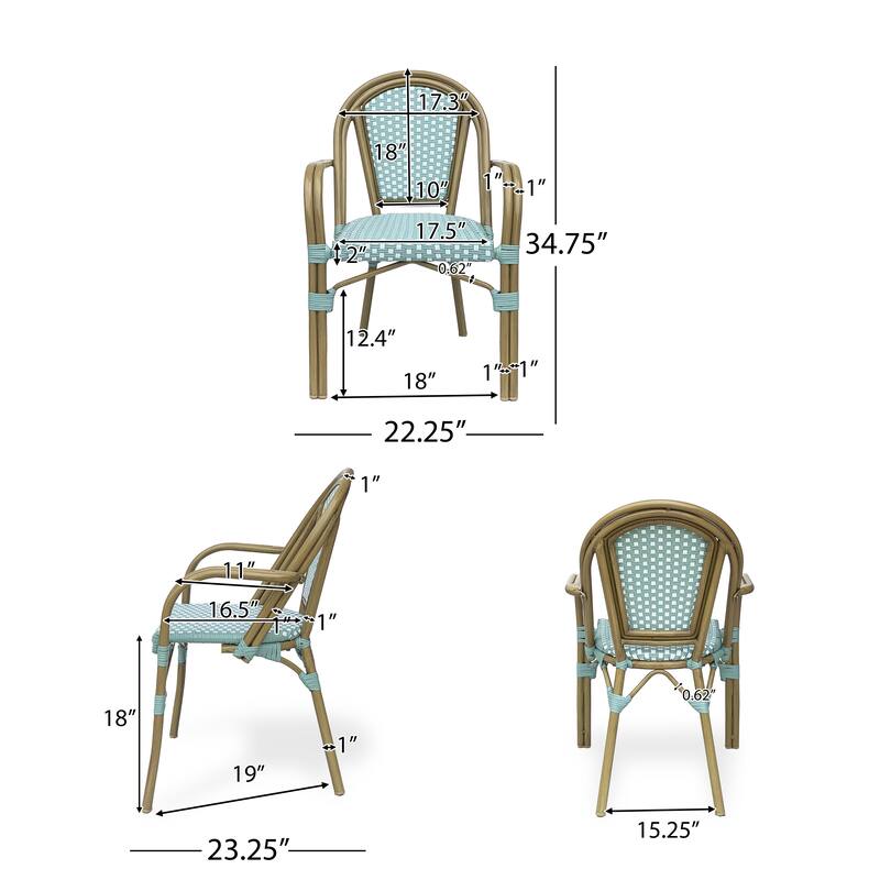 Brianna Outdoor Outdoor Bistro Chairs (Set of 2) by Christopher Knight Home