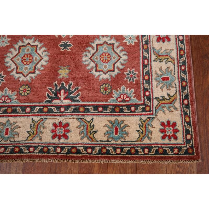 Kazak Accent Rug Handmade Traditional Orange Wool Carpet - 2'8" x 4'1"