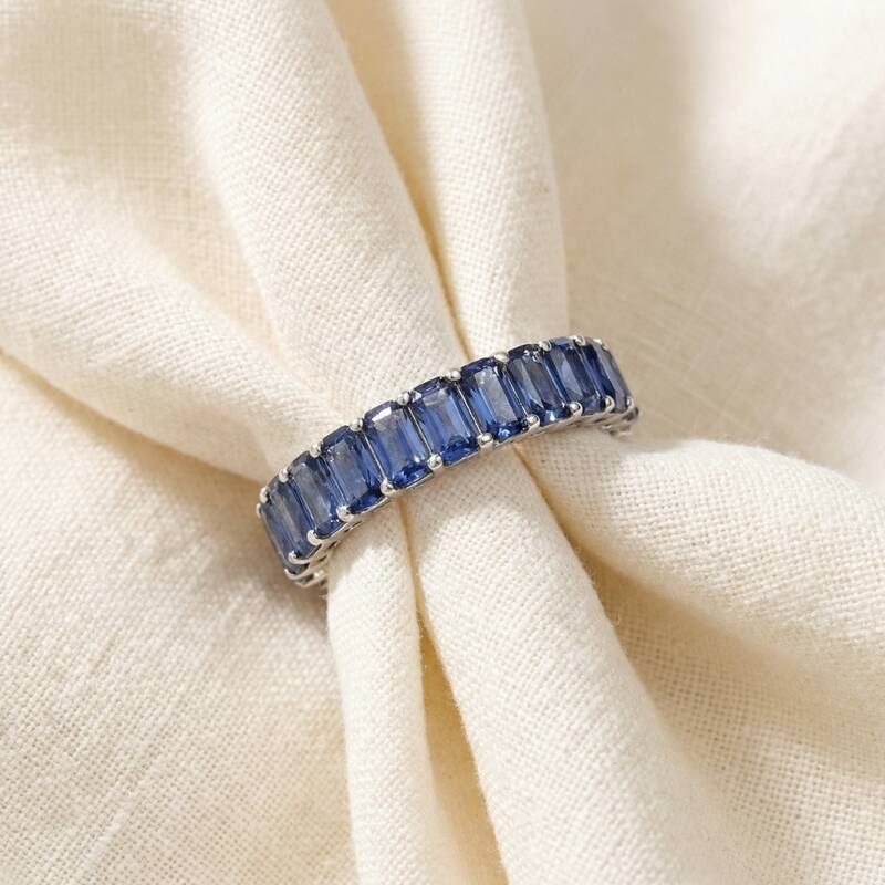 Bliss Diamond 2.50Ct Blue Sapphire Wedding Anniversary Ring Stackable White Gold Band