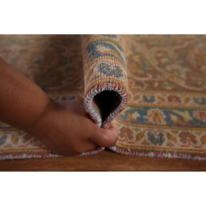 Traditional Kashan Persian Vintage Area Rug Handmade Wool Carpet - 9'8" x 12'9"