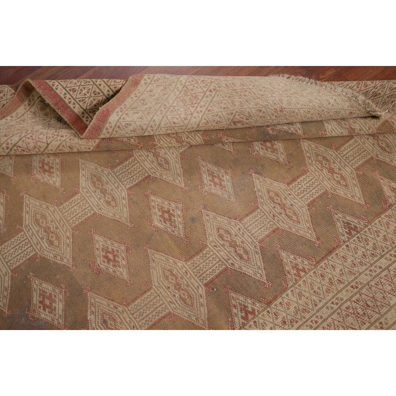 Bakhtiari Persian Antique Accent Rug Handmade Wool Carpet - 4'1" x 5'4"