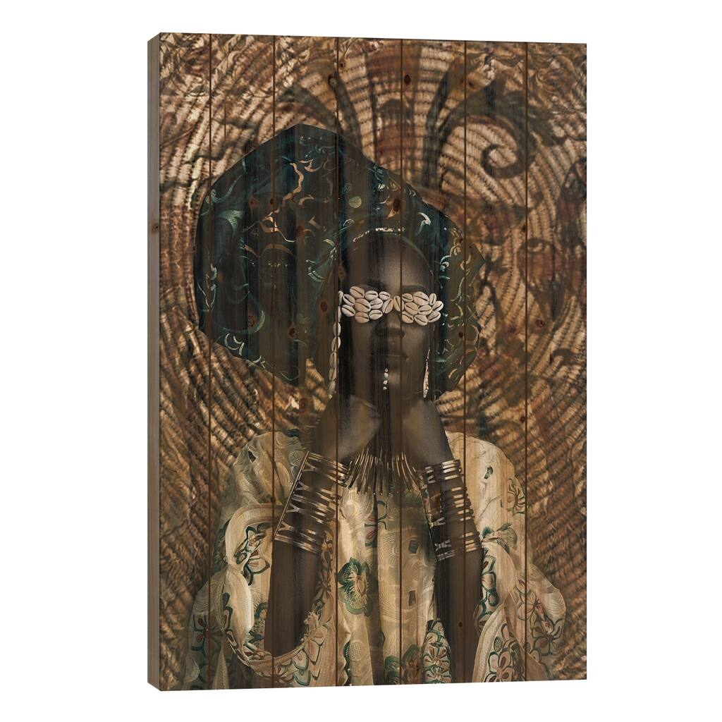 Aduke Print On Wood by Harry Odunze - Multi-Color