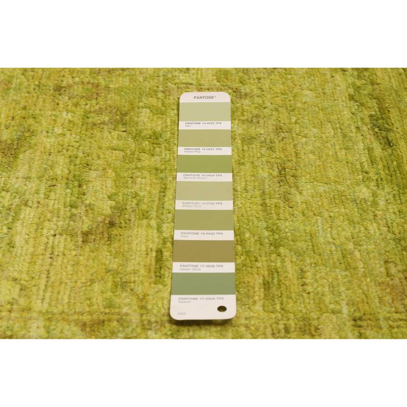 ECARPETGALLERY Hand-knotted Vibrance Lime Wool Rug - 6'0 x 8'5