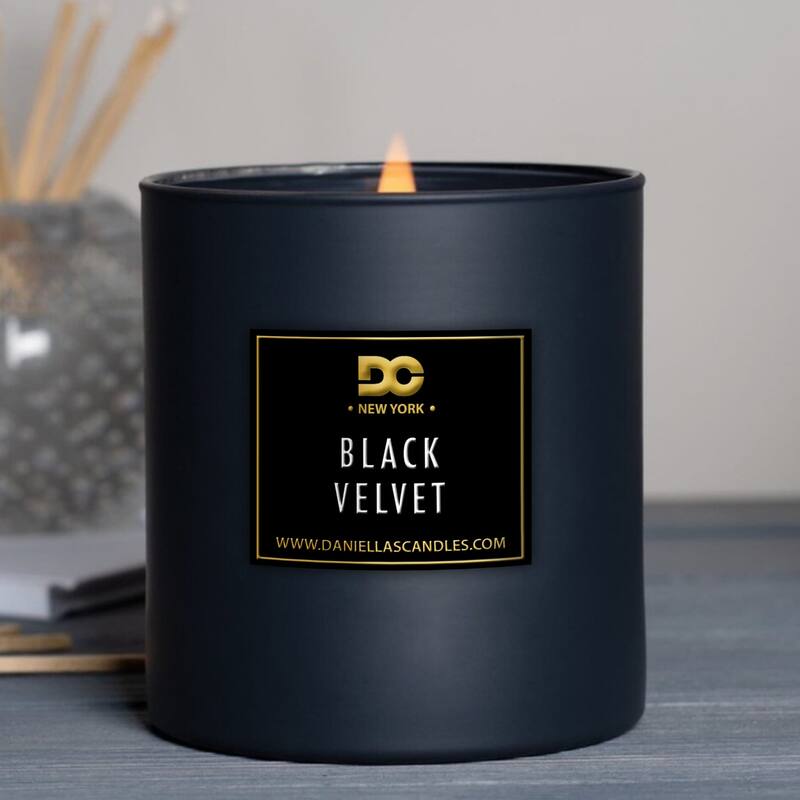 DANIELLA'S CANDLES Black Velvet Scented Jewelry Candle - Men's Ring Size Adjustable