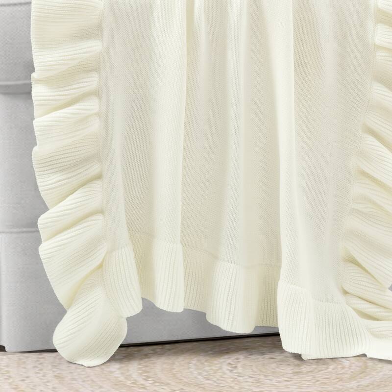 Lush Decor Reyna Soft Knitted Ruffle Baby/Toddler All-Season Blanket - 40" x 30"