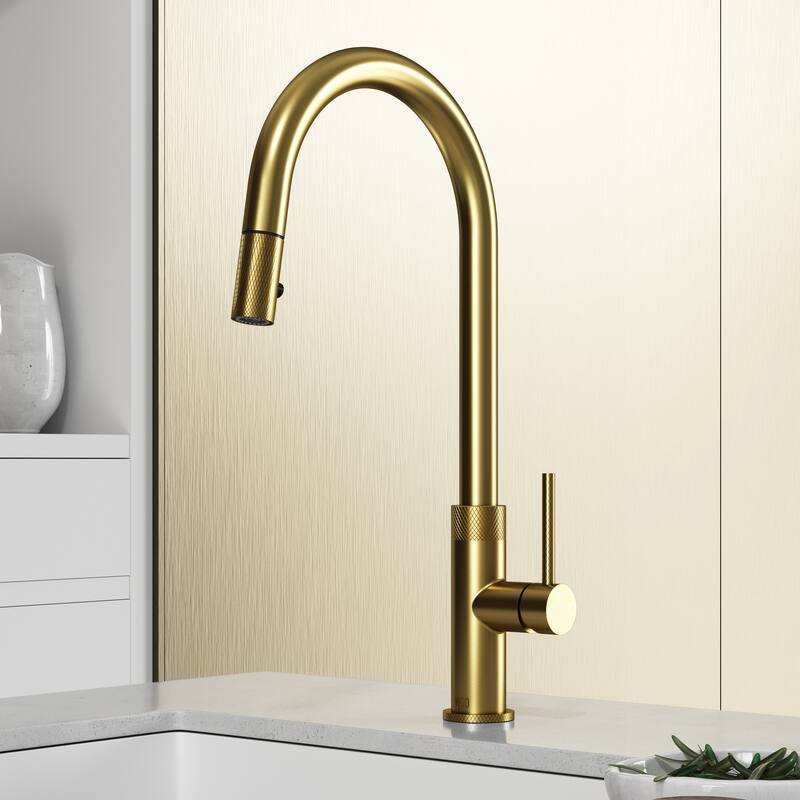 VIGO Bristol 19" H Single Handle Pull-Down Sprayer Kitchen Faucet