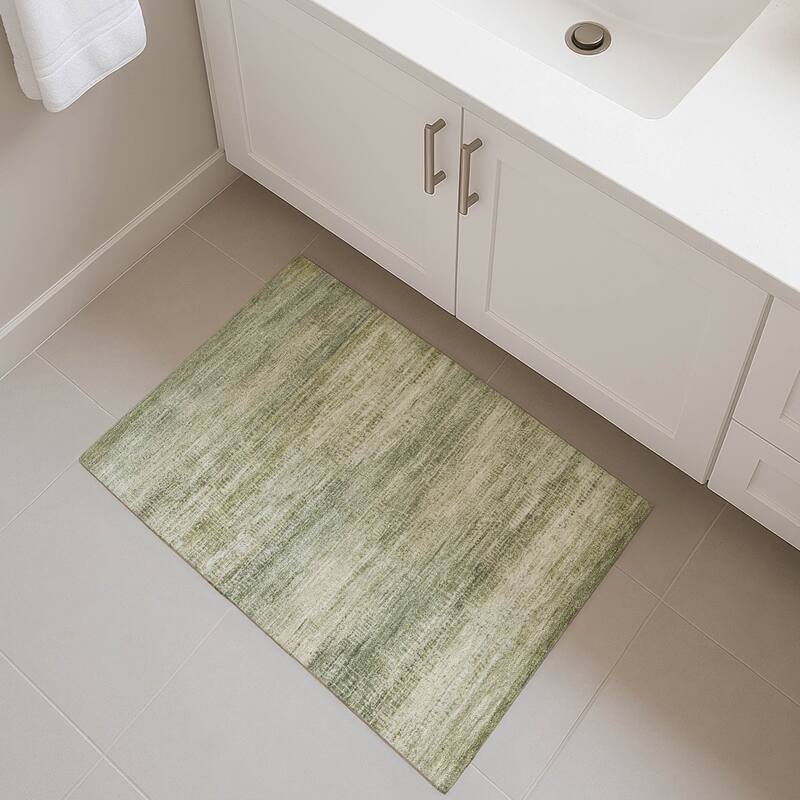 Premium Washable Super Soft Modern Layers Mayfield Rug - Aloe - 1'8" x 2'6"