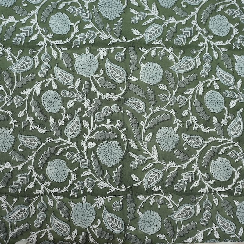 Fabdivine Handmade Block Print Cotton Brown Table Cover or Cloth Dining, Farmhouse & Kitchen Décor