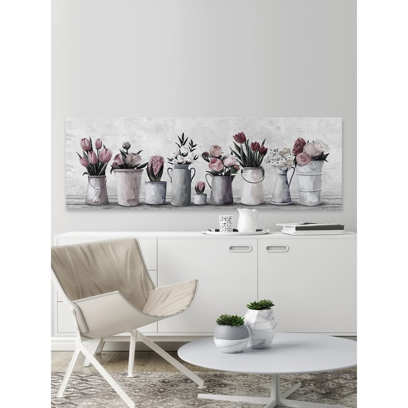 'Fresh Cut Flowers' Painting Print on Wrapped Canvas