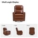 preview thumbnail 89 of 111, Fiacro 30.31" Genuine Leather Wingback Swivel Rocker Recliner with Nailhead Trim