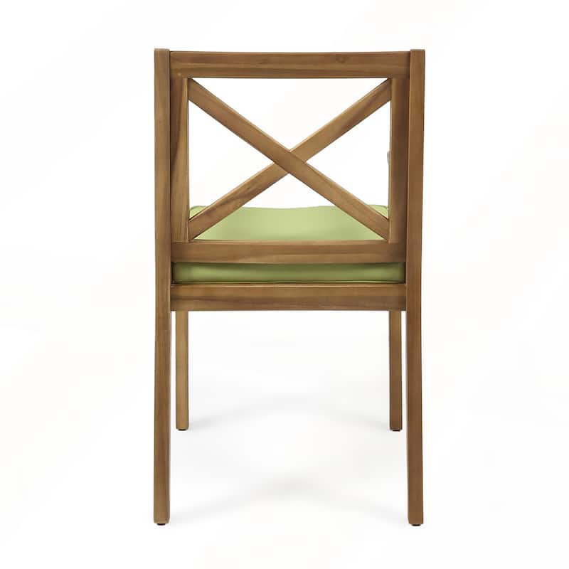 2pcs Dining Chair with with 2 Cushions for Backyard and Garden