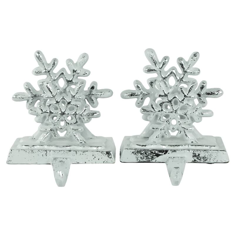12.5" Silver Snowflake Christmas Stocking Holder