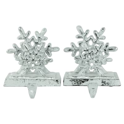 12.5" Silver Snowflake Christmas Stocking Holder