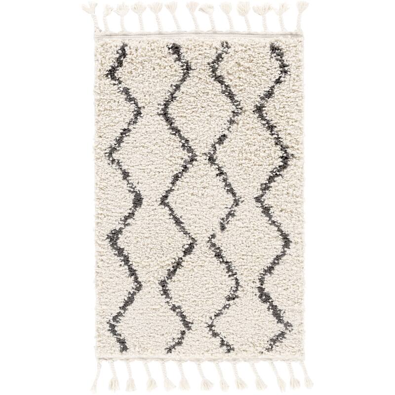 Livabliss Jada Moroccan Stripe Shag Area Rug