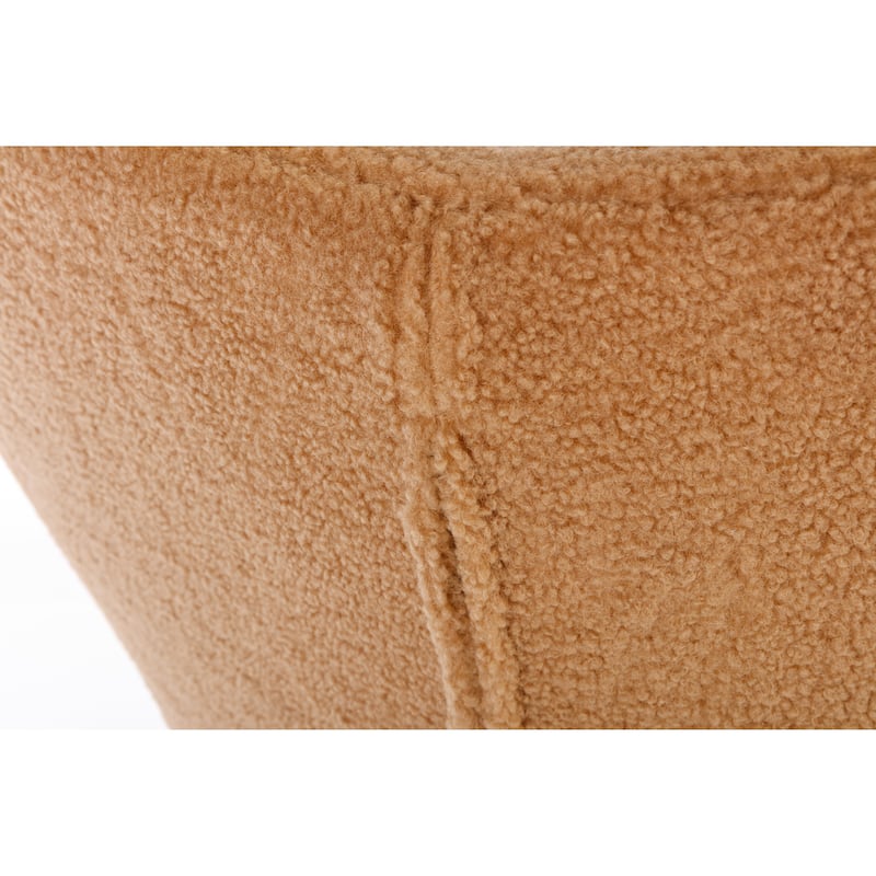 Fabric Rocking Glider Nursery Chair Teddy Cushioned Rocking Chair Armrest Rocking Chair with Rocking Legs Khaki