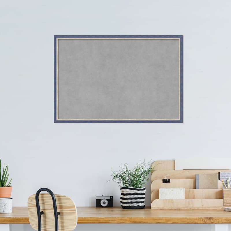 Amanti Art Theo Blue Narrow Framed Magnetic Board