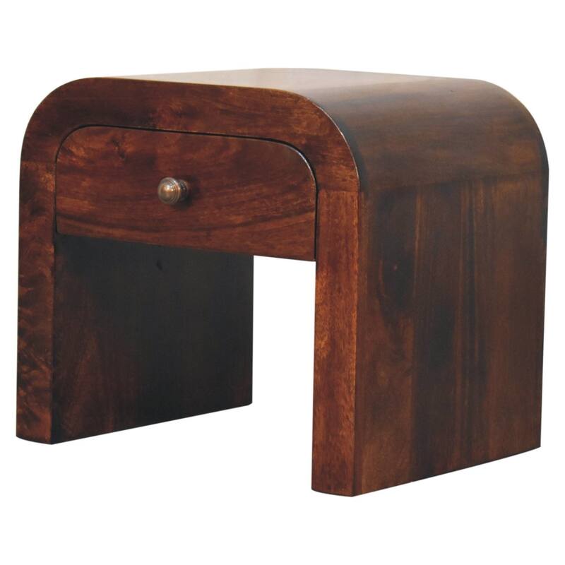 Solid Wood California Walnut Disc Nightstand