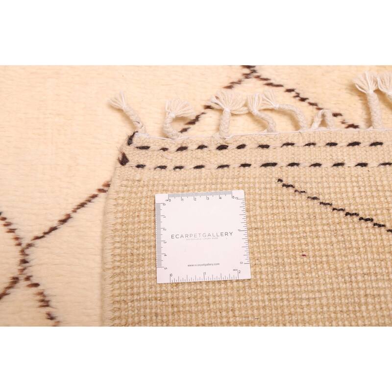 ECARPETGALLERY Hand-knotted Pak Finest Marrakesh Cream Wool Rug - 6'11 x 9'9