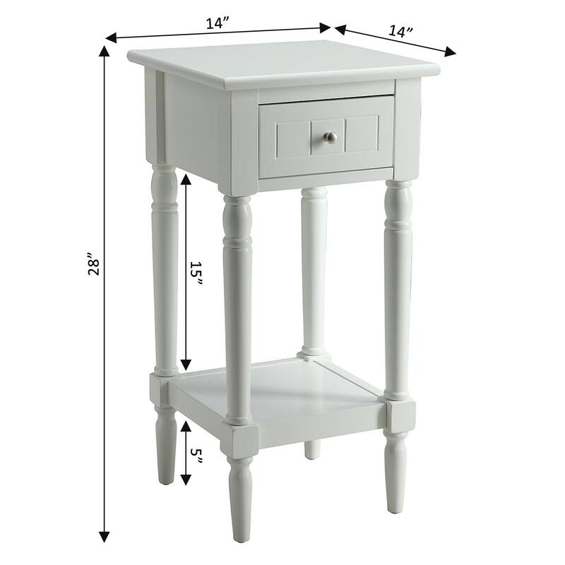 Convenience Concepts French Country Khloe 1 Drawer Accent Table with Shelf