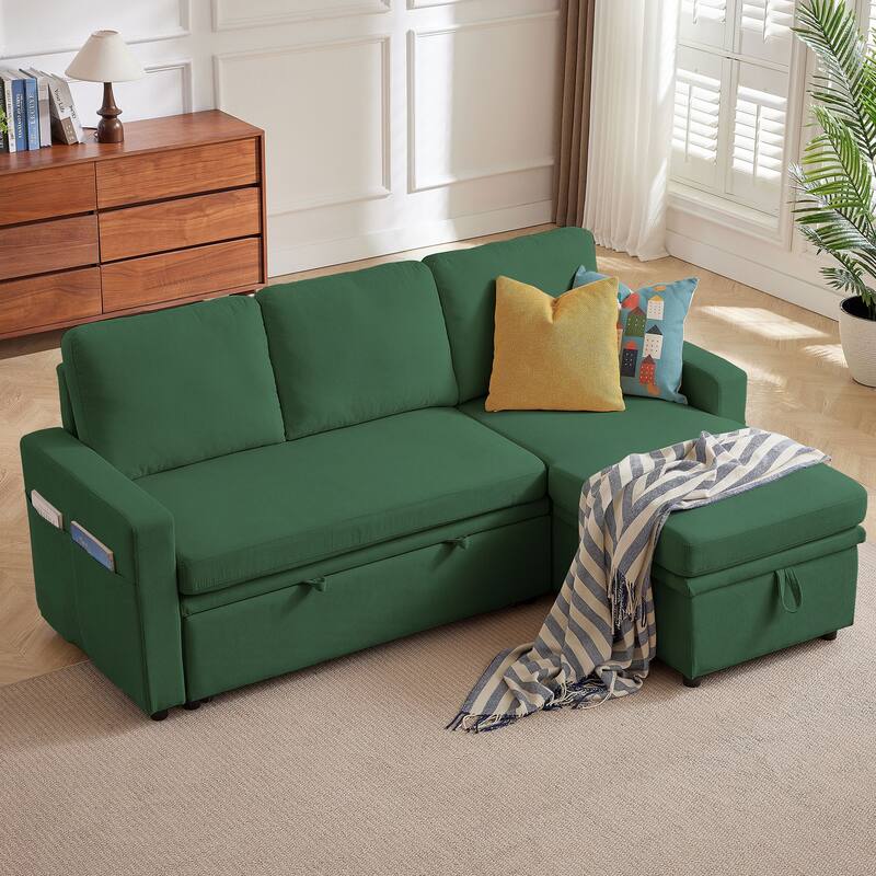 78.94" Striped Fabric Sleeper Sofa