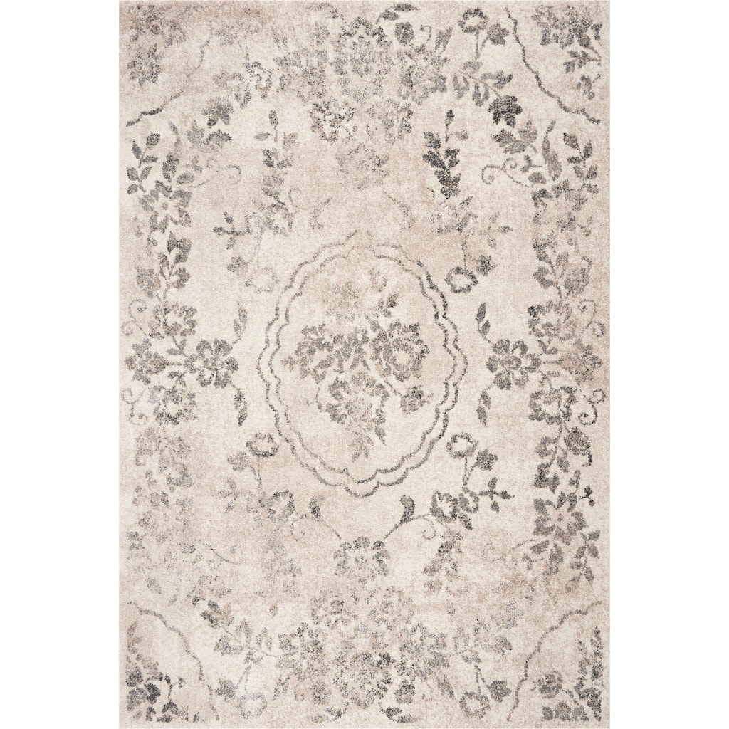 Domani Portland Classic Grey Flora Shag Area Rug