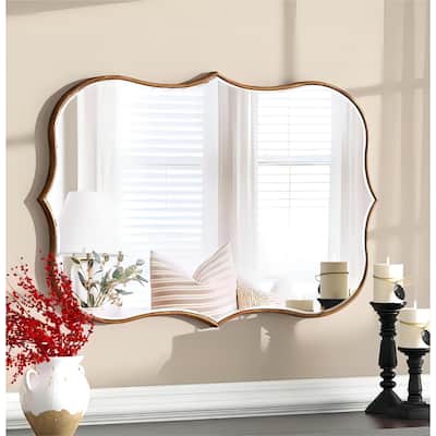 Asymmetrical Gold Antique Bronze Accent Wall Mirror - 23.62"×35.4"