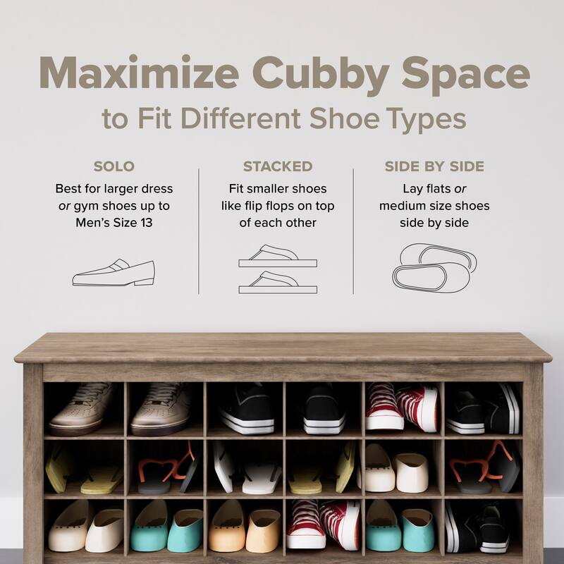 Copper Grove Arrowstone White Shoe Storage Cubbie Bench