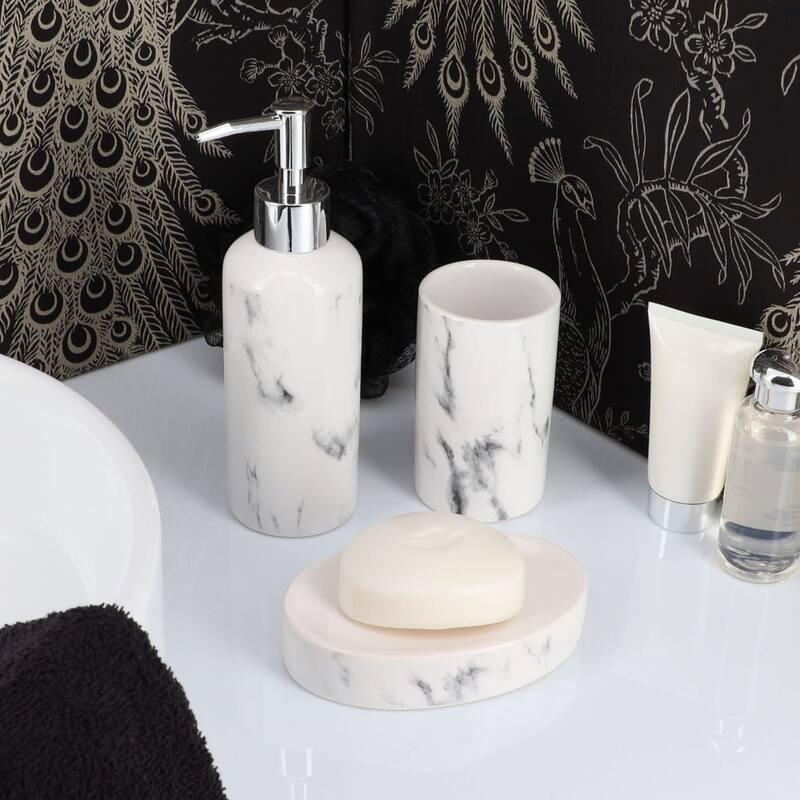 Marble Collection Bath Accessory Set Pieces