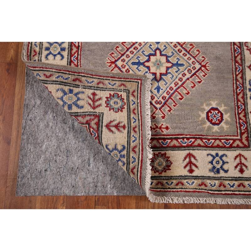 Geometric Kazak Runner Rug Handmade Hallway Wool Carpet - 2'8" x 19'5"