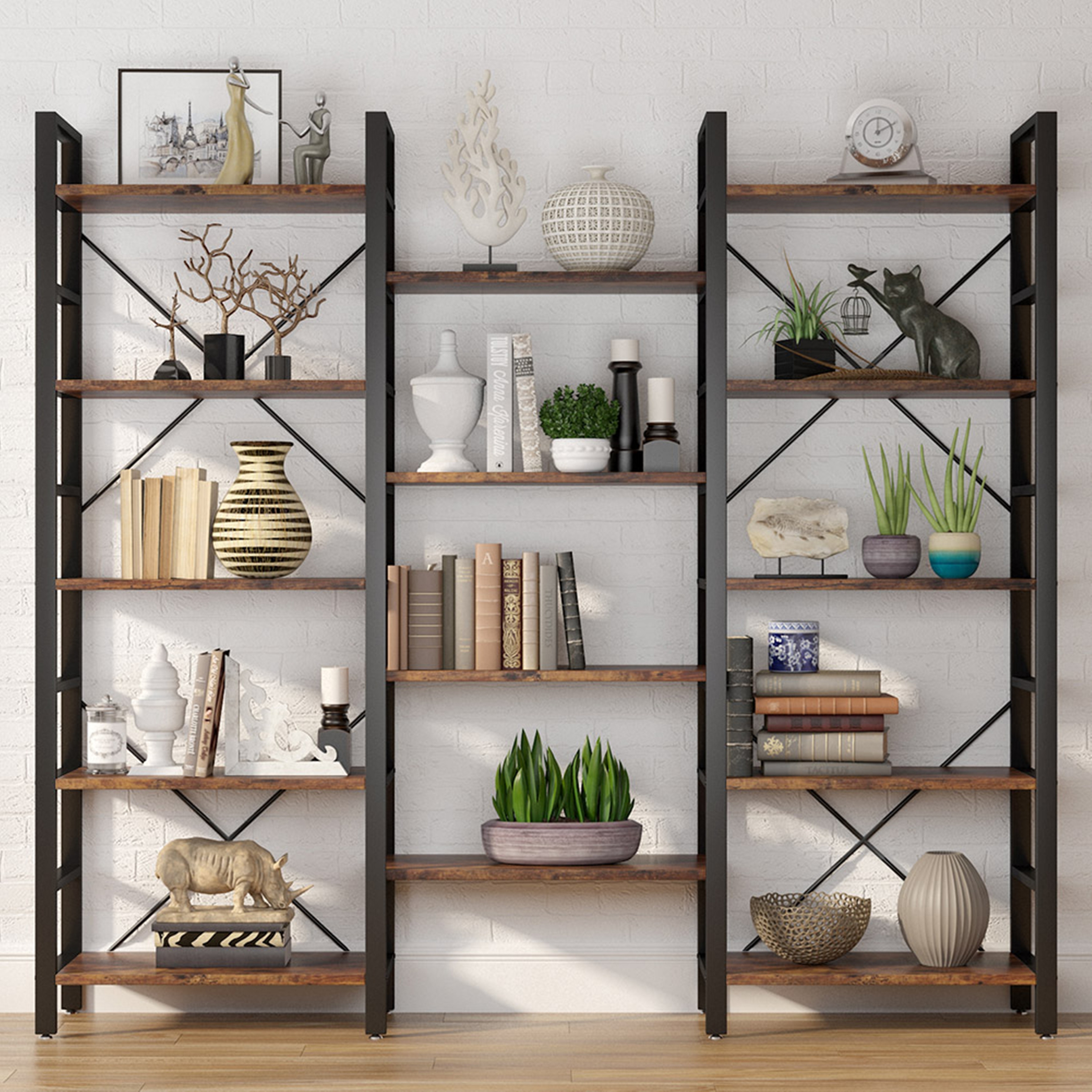 Triple wide bookshelf deals