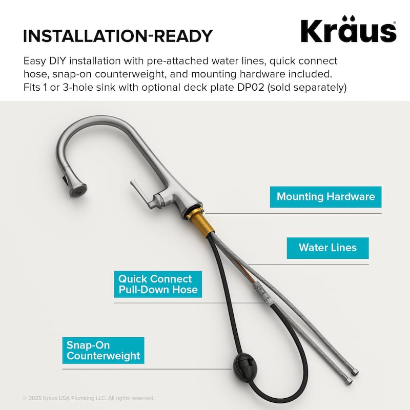 KRAUS Savan 2-Function Single Handle Pull Down Kitchen Faucet