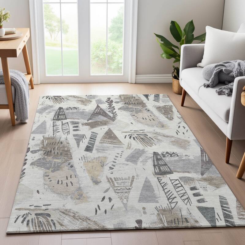 Premium Washable Super Soft Abstract Fragments Mayfield Rug