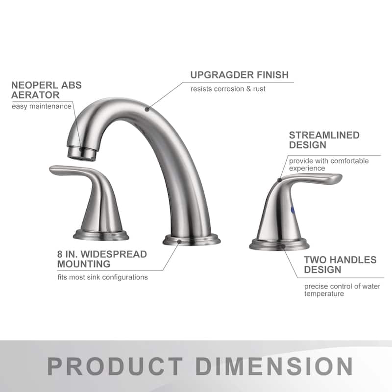 WOWOW Widespread Double Handle Bathroom Faucet