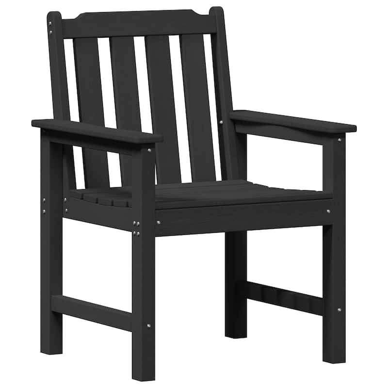 vidaXL Garden Dining Chairs 4 pcs Black 25.8x21.8x34.6 in HDPE - 25.8 x 23.2 x 34.6