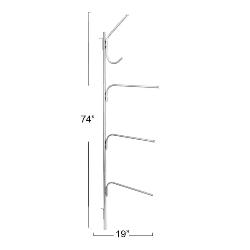 Household Essentials Hinge-It Clutterbuster Steel Valet Family Towel Bar - 19.0"L x 1.0"W x 74.0"H