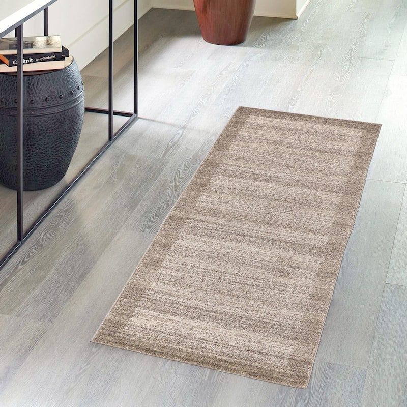 Contemporary Weby Collection Area Rug - 2'x6' - Beige
