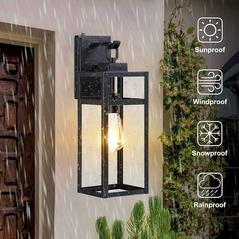 1-Light Dusk to Down Outdoor Wall Light - 5.9"x7.76"x18.39"