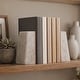 preview thumbnail 17 of 26, Modern Bookends with Marble Finish for Home or Office Decor - Set of 2, 6" 6.01" - White Gold