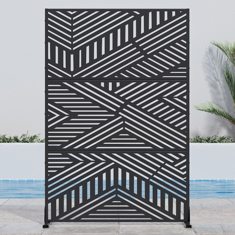 Outdoor Privacy Screen Metal Privacy Screen Panel Free Standing - 72*47