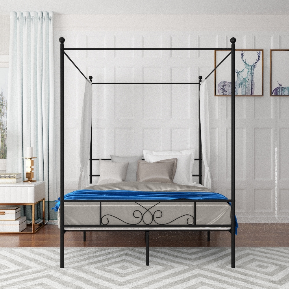 Teraves metal platform bed on sale frame and headboard