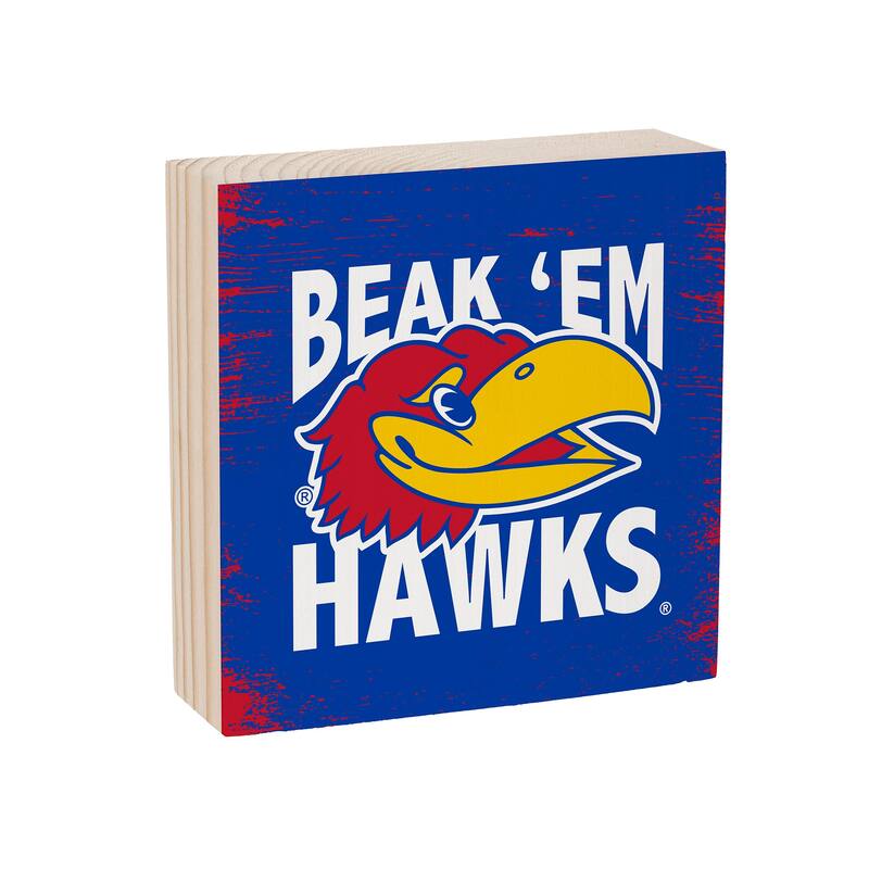 University of Kansas Wooden Tabletop Mantel Shelf Sign