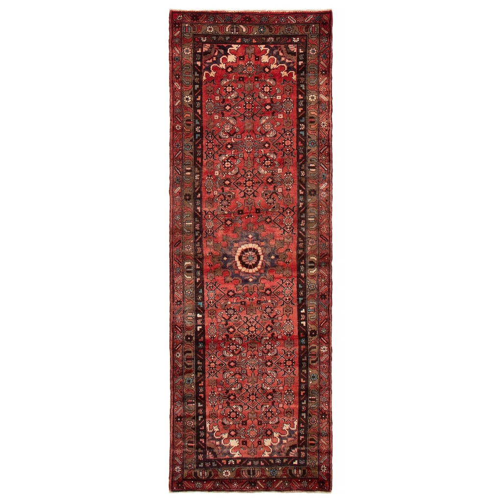 ECARPETGALLERY Hand-knotted Andelz Red Wool Rug - 3'3 x 9'8