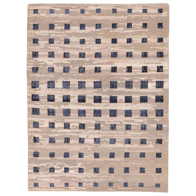 ECARPETGALLERY Hand-knotted Legacy Grey Silk, Wool Rug - 5'8 x 7'10