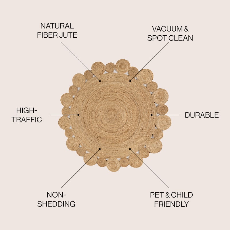 JONATHAN Y Soleil Round Natural Jute hippie Circle Area Rug